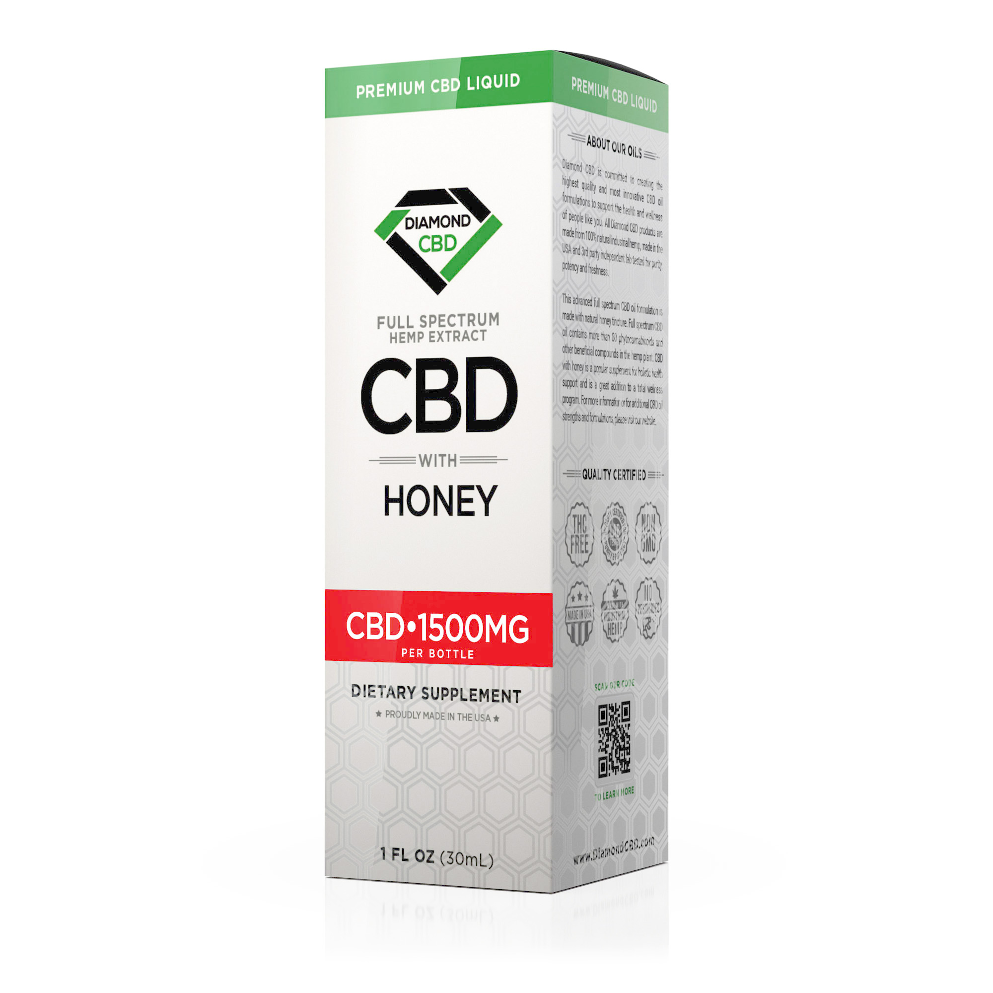 Diamond CBD Full Spectrum Honey Tincture Oil - Image 2