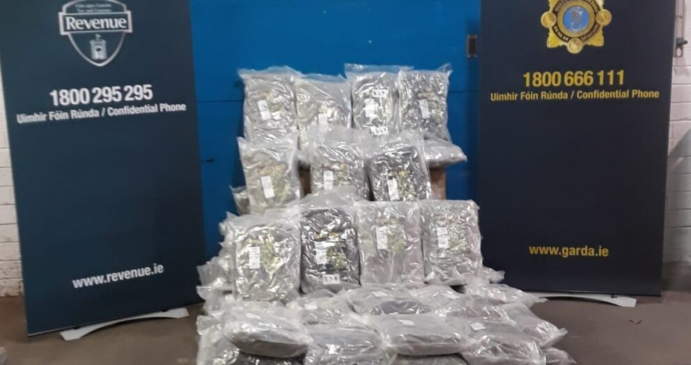 100kg of herbal cannabis worth €2m seized in Drogheda