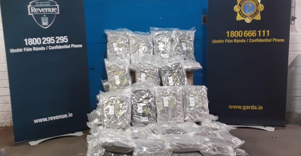 100kg of herbal cannabis worth €2m seized in Drogheda