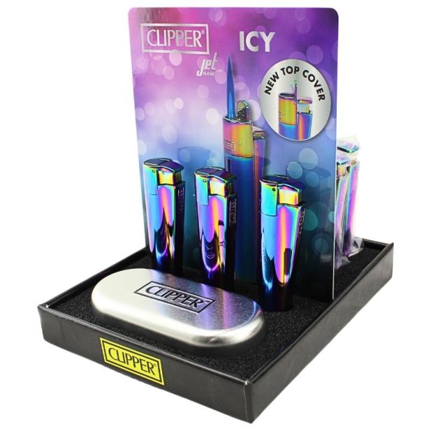 Clipper Electronic Jet Flame Lighter Gift Set - Icy - Image 2