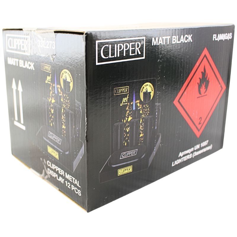 Clipper Electronic Jet Flame Lighter Gift Set - Matte Black - Image 5
